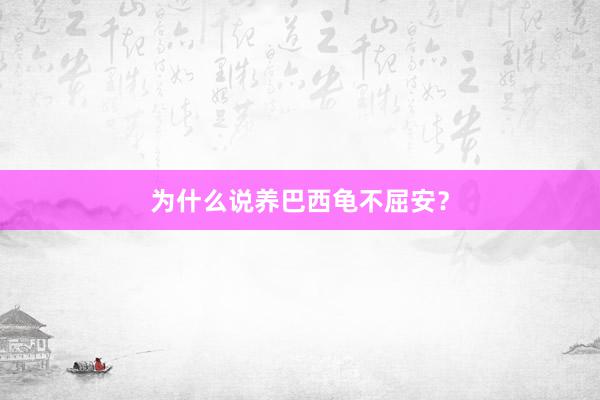 为什么说养巴西龟不屈安？