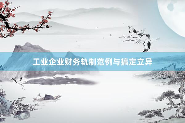 工业企业财务轨制范例与搞定立异