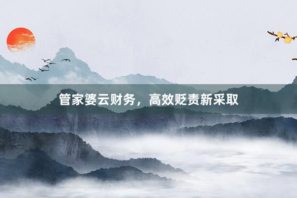 管家婆云财务，高效贬责新采取